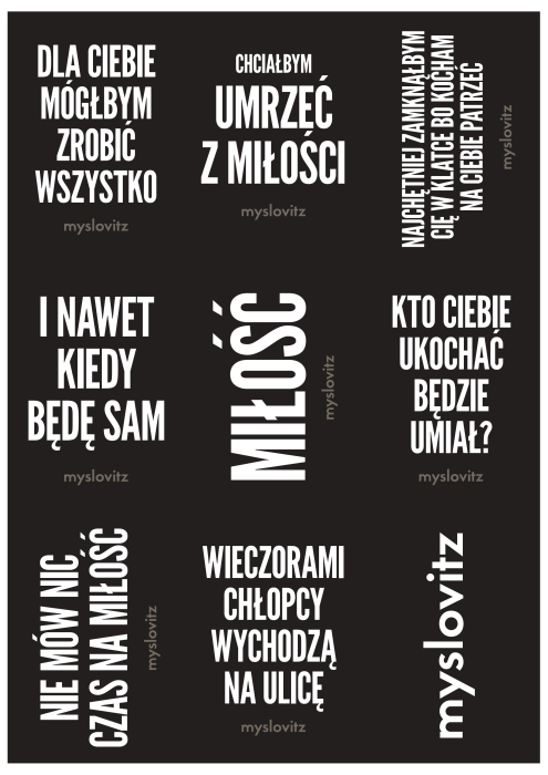 Myslovitz - Naklejki z cytatami Myslovitz arkusz A4
